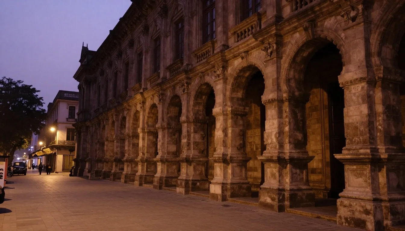 Financial registry archives in South Mumbai at dusk